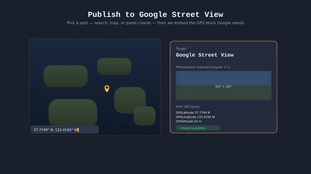 Demo: Publish to Google Street View